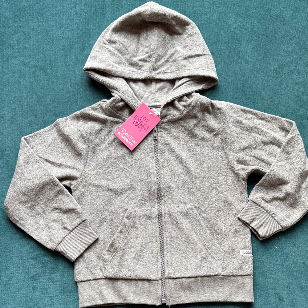 Ruggedbutts Heather Gray Terry Knit zip up Hoodie